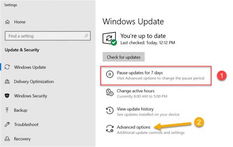 Defer Pause Unwanted Updates In Windows 10