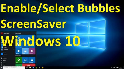 Windows 10 How To Select Bubbles Screensaver Youtube