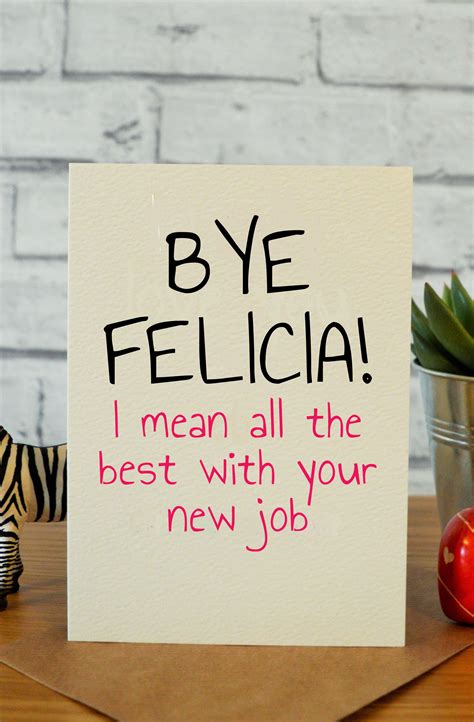 Felicia New Job Card Goodbye Ts For Coworkers Goodbye And Good Luck