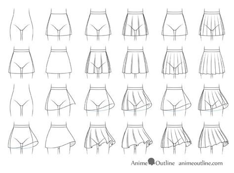 How To Draw Anime Skirts Step By Step Animeoutline Anime Skirts