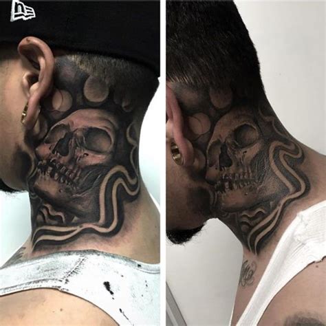 Awesome back of neck tattoo design for women. The 80 Best Neck Tattoos for Men | Improb