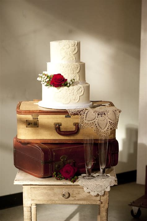 Use Vintage Luggage As An Adorable Cake Stand Rustic Chic Wedding Ideas Popsugar Love And Sex