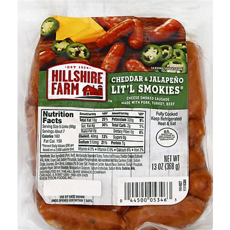 Hillshire Farm Cheddar And Jalapeno Litl Smokies Smoked Sausage 13