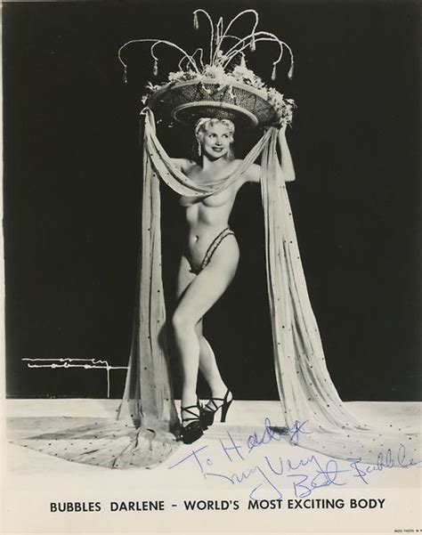 Bubbles Darlene Aka “world’s Most Exciting Body” Vintage 50’s Era Promo Photo Inscribed To