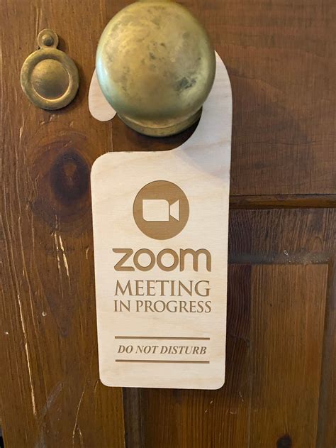 Zoom Meeting In Progress Do Not Disturb Enter Door Hanger Work Etsy