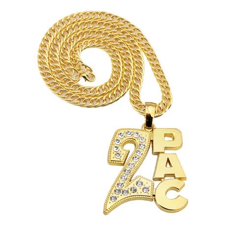 Trendy Hiphop High Polished 18k Gold 2pac Pendant Chain Buy 2pac