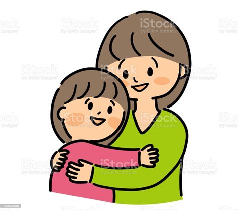 Mother Hugging Her Daughter Stock Illustration Download Image Now Adult Affectionate Arm