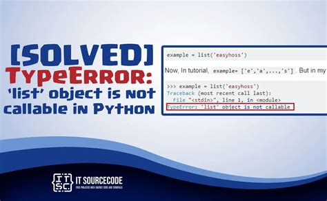 SOLVED TypeError List Object Is Not Callable In Python