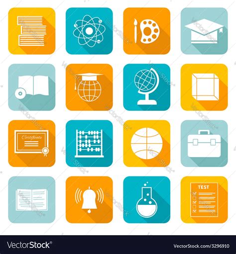 School Subject Icons Royalty Free Vector Image