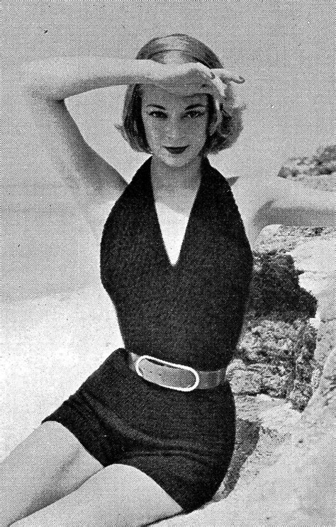 knit swimsuit 1951 vintage beach photos vintage love fifties fashion vintage fashion 50s