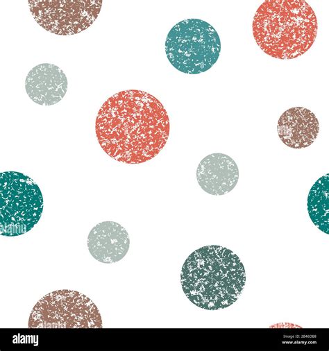 Seamless Pattern With Textured Grunge Circles Pattern For Fabric
