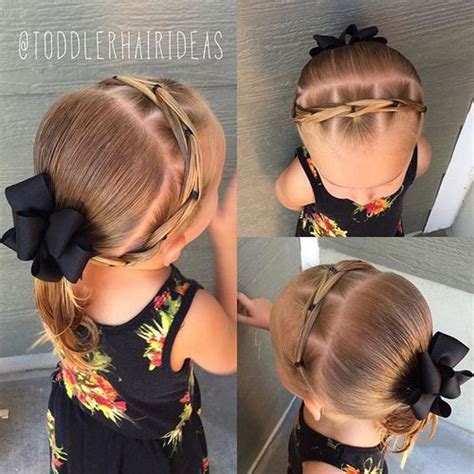 In this style, the hair is cut short at the back and the sides but are left a bit long two french braids individually made from two sections of hair. 20 Adorable Toddler Girl Hairstyles