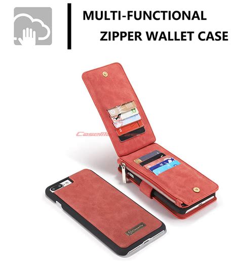 Caseme Iphone 8 Plus Zipper Wallet Magnetic Detachable 2 In 1 Flip Case