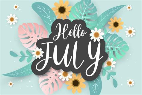 Hello July Greetings With Soft Background Design 8987833 Vector Art At