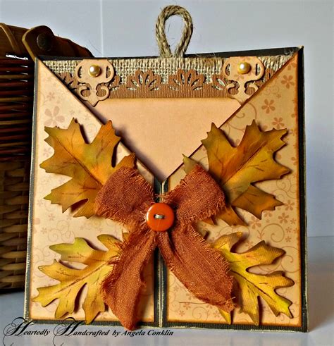 Heartedly Handcrafted Autumn Leaf Greeting Card