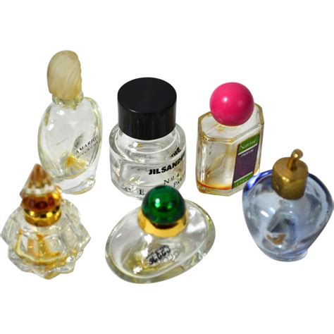 Set Of 6 Miniature Collectible Perfume Bottles Kitsch And Couture