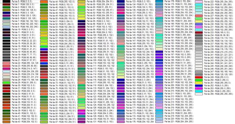 Таблица цветовых кодов Rgb