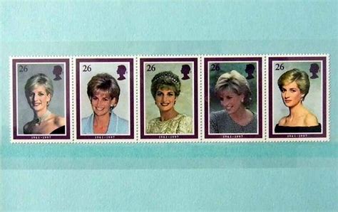 princess diana commemorative strip of 5 stamps issued by great britain diana princess of