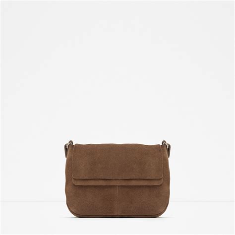 Zara Mini Suede Messenger Bag In Brown Leather Lyst