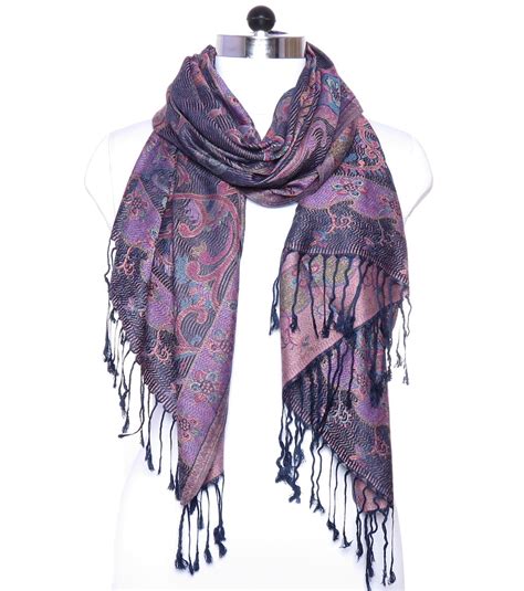 Navy Blue Scarfs For Women Pashmina Cashmere Womens Scarfs For Winter