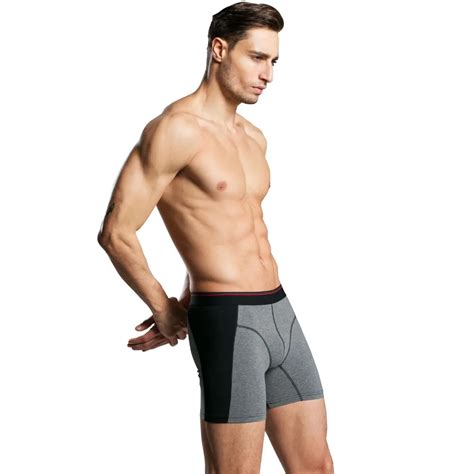 buy cotton boxers men underwear long leg breathable male sexy boxer shorts