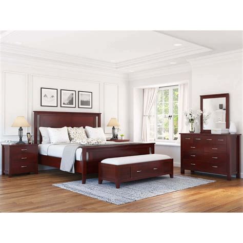 Amenia Solid Mahogany Wood 6 Piece Bedroom Set