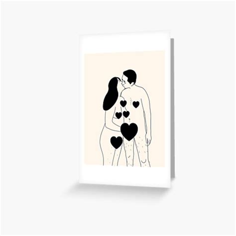 Nacked Couple Kissing Greeting Card For Sale By Smartdigitalart Redbubble