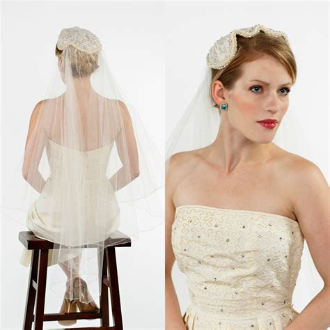 1950s Wedding Headpiece Vintage Bridal Veil Etsy Vintage Veils