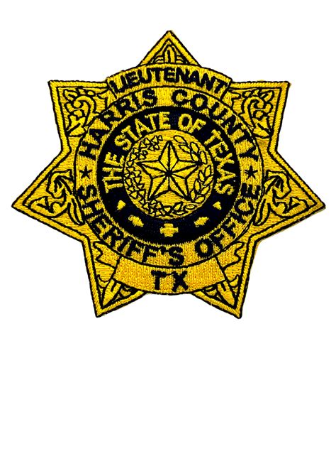 Harris County Sheriff Tx Lt Star Laser Cut Patch Gold