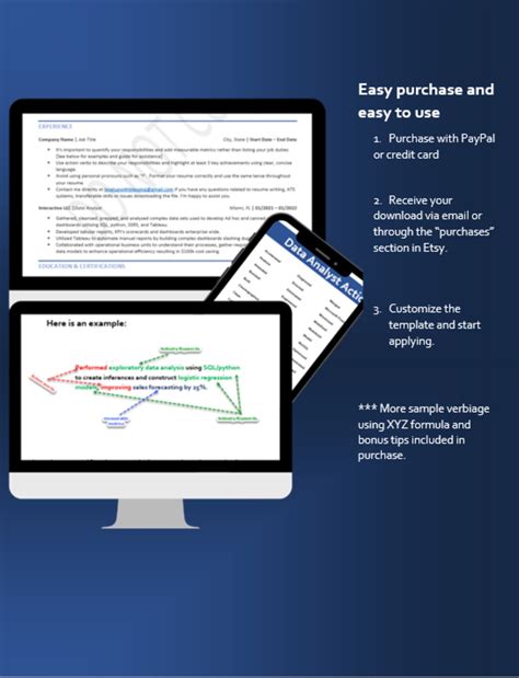 Entry Level Data Analyst Resume Template, ATS Resume, Data Analyst