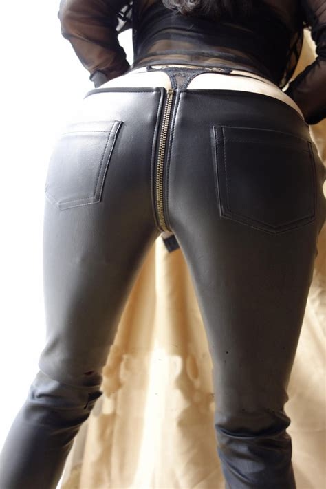 ᗑsexy Zipper Open Crotch Pencil Pants Faux Leather Women Leggings Low Waist Gothic Pencil Hot