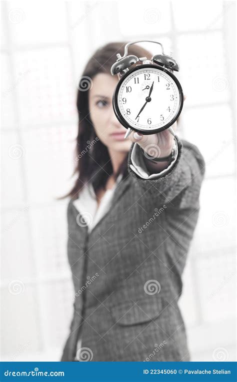 Business Woman Being Stressed By Time Stock Photo Image Of Clock