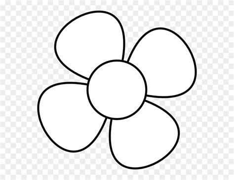Free printable flower coloring page to download this template, click on the image below to access the pdf file. Flower Clipart Black And White - 4 Petal Flowers Clipart ...