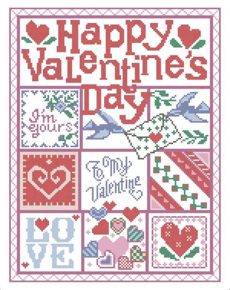 bogo free happy valentine s day sampler cross stitch pattern