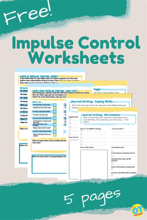 Impulse Control Worksheets The Ot Toolbox Impulse Control