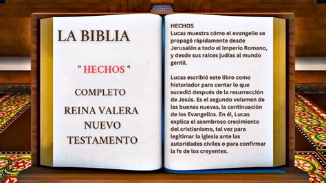 ORIGINAL LA BIBLIA HECHOS COMPLETO REINA VALERA NUEVO TESTAMENTO YouTube