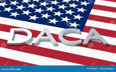 The Word Daca On An American Flag Immigration Concept Stock
