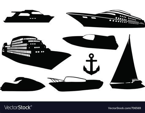 Set of different boats Royalty Free Vector Image , #Aff, #Royalty, # ...