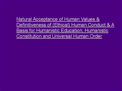 Pdf Natural Acceptance Of Human Values And Definitiveness Of Ethical
