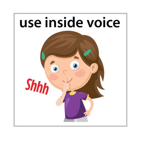 Use Inside Voice Clipart Class Rules Poster Teaches Students To Use