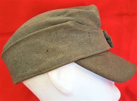 Ww2 M43 German Ss Uniform Field Cap Field Grey Wool Body Peak