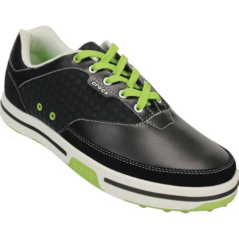 Crocs Mens Drayden 20 Spikeless Golf Shoes Blackgreen Spikeless