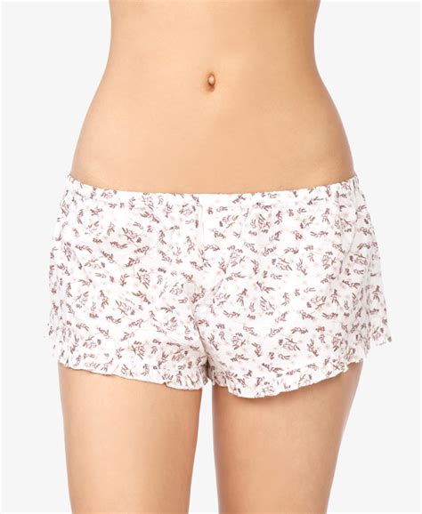 Lyst Forever Ruffled Floral Pj Shorts In Natural