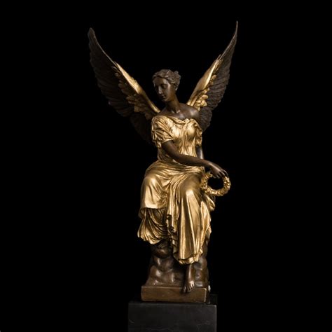 Atlie Bronzes Bronze Winged Victory Lady Goddess Athena Mythology Sculpture Statue Angel Bronze