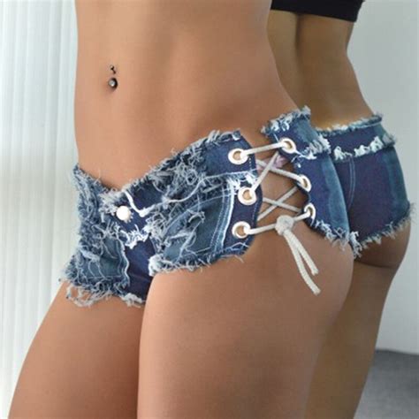 2018 Summer New Womens Jeans Shorts Nightclub Low Waisted Sexy Broken