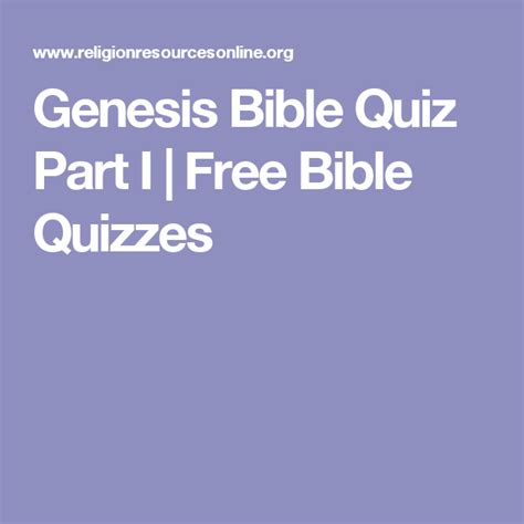 Genesis Bible Quiz Part I Free Bible Quizzes Bible Quiz Genesis