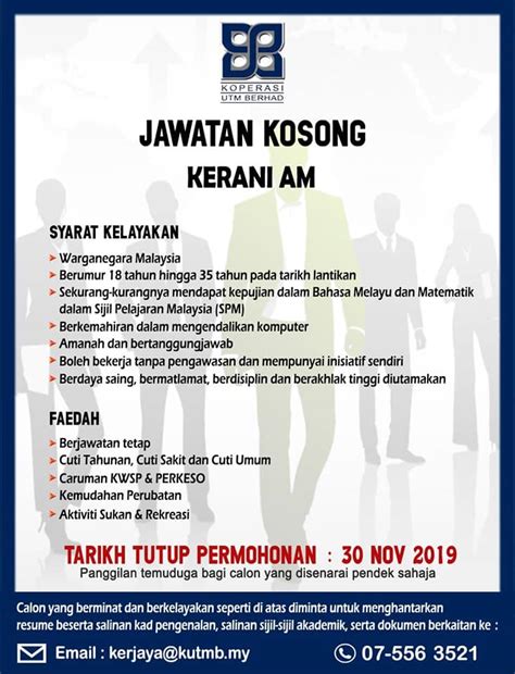 Jawatan kosong jururawat pos basik (renal) & jururawat di pusat dialisis. Jawatan Kosong Kerani Koperasi UTM Berhad - Jawatan Kosong ...
