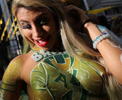 Footie Fans Strip Off For Body Painting At World Cup And Free Nude