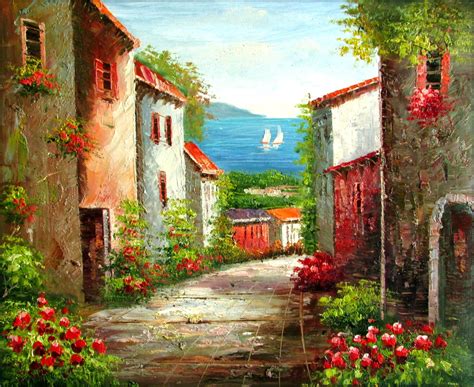 Framed Quality Hand Painted Oil Painting Tuscany Italy Landscape 8