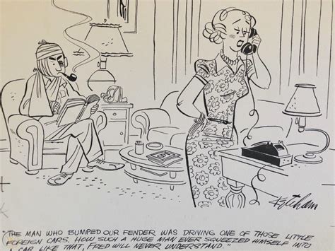 hank ketcham original vintage cartoon art true magazine 1951 beat up husband 1935432077
